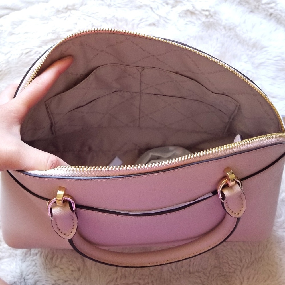 🍒NWT🍒 MICHAEL KORS LEATHER DOME SATCHEL + WALLET - Picture 5 of 8